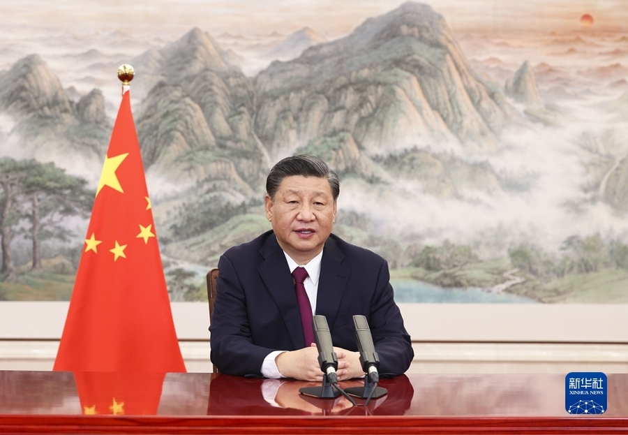 4月21日上午，博鰲亞洲論壇2022年年會(huì)開幕式在海南博鰲舉行，國(guó)家主席習(xí)近平以視頻方式發(fā)表題為《攜手迎接挑戰(zhàn)，合作開創(chuàng)未來》的主旨演講。 新華社記者 黃敬文 攝